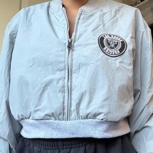 Las Vegas Raiders cropped vintage windbreaker jacket large
